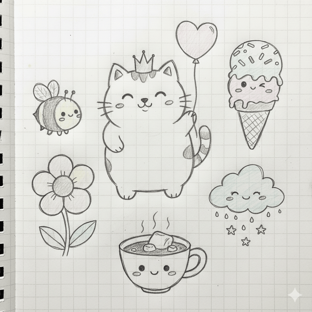 Zeichnen Ideen leicht süß 2026 Einfache und niedliche Motive zum Zeichnen
