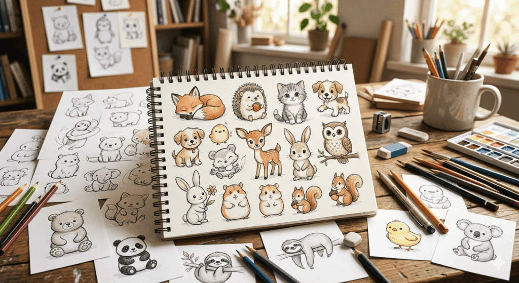 Zeichenideen Süße Tiere 2026 – Kreative Inspiration für Künstler