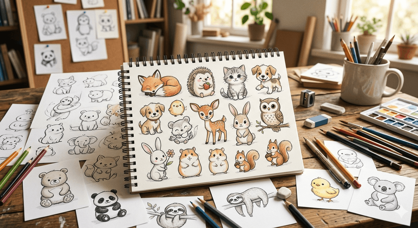Zeichenideen Süße Tiere 2026 – Kreative Inspiration für Künstler