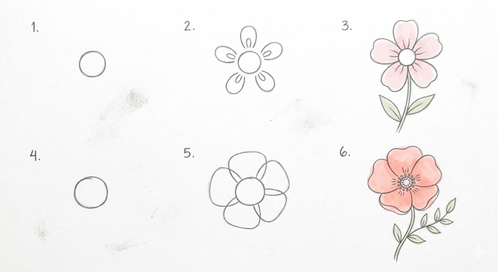 Zeichnen Ideen leicht Blumen zeichnen 2026
