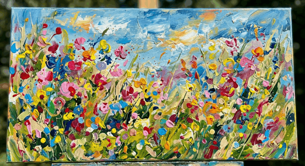 Blumenwiese Acryl abstrakt malen 2026 Kreative Ideen und einfache Schritt-für-Schritt-Anleitung