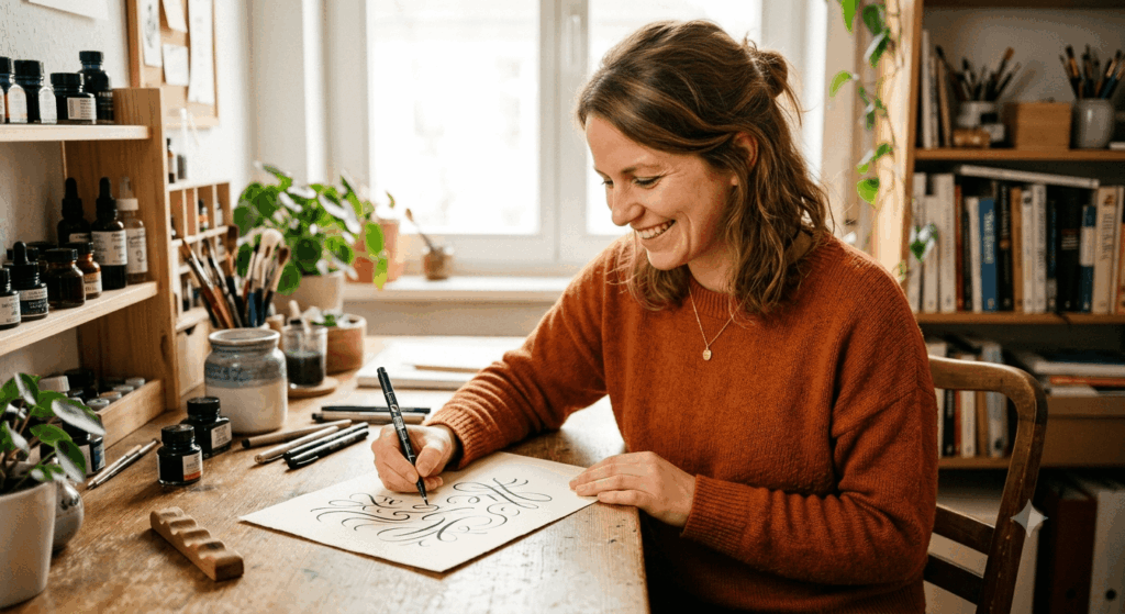Timo Ostrich Handlettering Onlinekurs 2026 Lohnt sich das Angebot